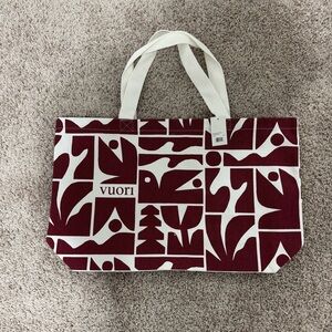 NWT Vuori Red and White Holiday Tote Bag